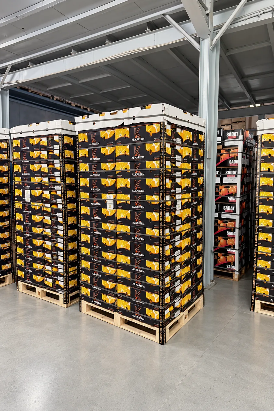 A pallet of citrus cartons