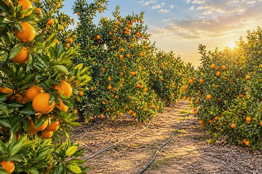 Citrus orchard rows